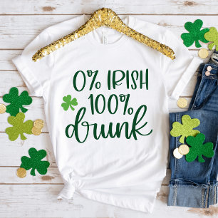 Funny Zero Percent Irish St. Patrick's Day  T-Shirt