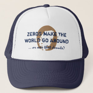 Funny ZEROS & DONUTS blue Trucker Hat