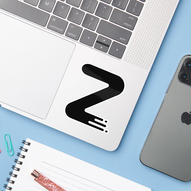 Funny Zig Zag Letter Z Monogram (Laptop w/ iPhone)