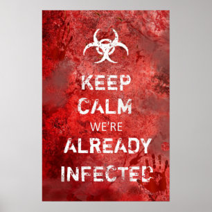 Funny Zombie Apocalypse Keep Calm 13" X 19" Poster