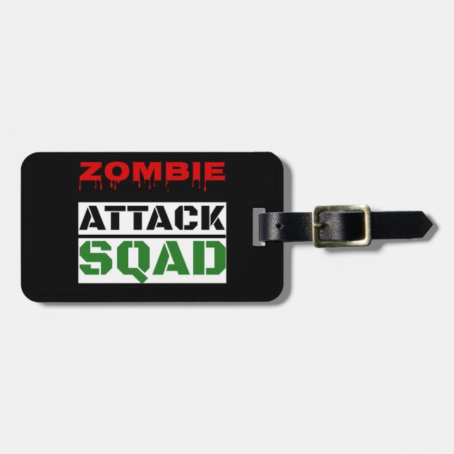 Funny Zombie Attack Squad Luggage Tag (Front Horizontal)