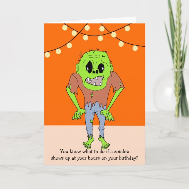 Funny Zombie Birthday Card for Anyone (Front)