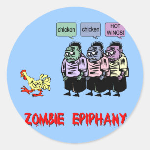 Funny zombie classic round sticker