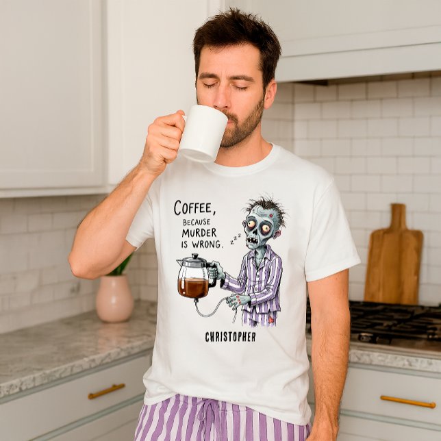 Funny Zombie Coffee Sarcastic Morning Humour  T-Shirt (Creator Uploaded)