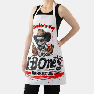 Funny Zombie Design on a White Apron