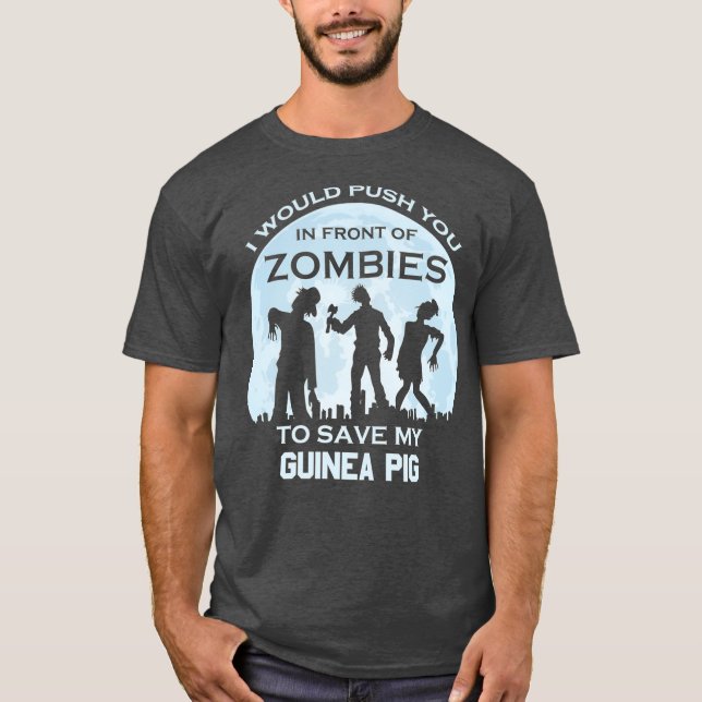 Funny Zombie Halloween Pet Guinea Pig T-Shirt (Front)
