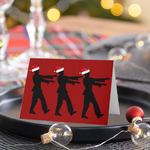 Funny Zombie Santa Christmas Red Holiday Card