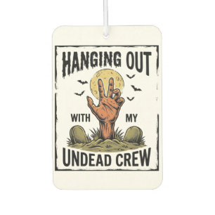 Funny Zombie Shirt for Horror Fans Vintage Undead  Car Air Freshener