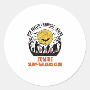 Funny Zombie Shirt with Engraved Moon and Dark Hum Classic Round Sticker