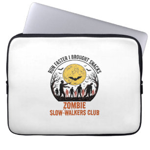 Funny Zombie Shirt with Engraved Moon and Dark Hum Laptop Sleeve