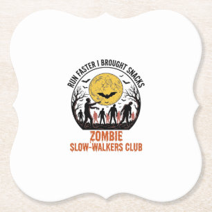 Funny Zombie Shirt with Engraved Moon and Dark Hum Paper Coaster