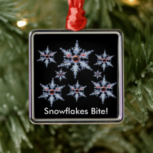 Funny Zombie Snowflake Christmas Snowflakes Bite Metal Tree Decoration