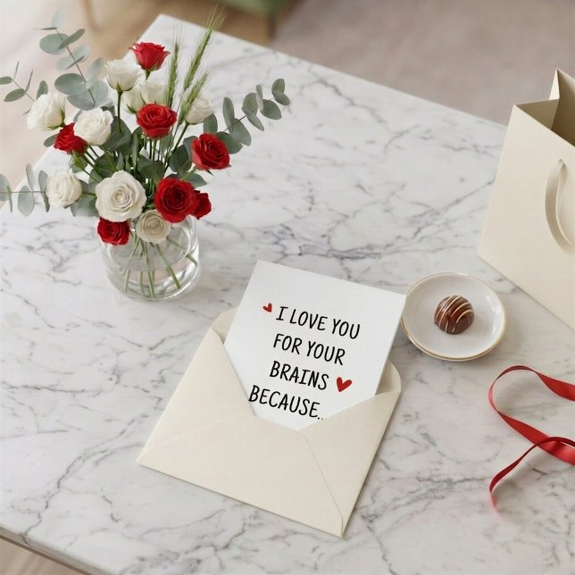 Funny Zombie Valentines Card – Love Your Brains (Creator Uploaded)