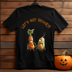 Funny zombie vegetables black Halloween T-Shirt