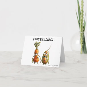Funny zombie veggie Halloween greeting Card