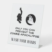 Funny Zombie Wash Hands Restaurant Bathroom 