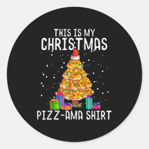 Funny Zza Christmas Tree Shirt Men Kids Zza Lover Classic Round Sticker
