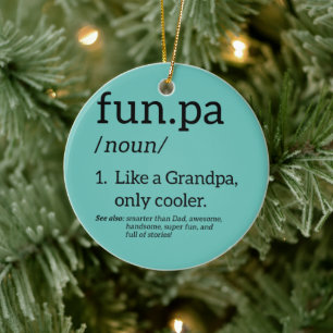 Funpa Like A Grandpa Only Cooler Ceramic Ornament