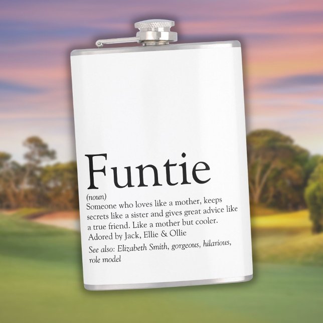 Funtie Definition Saying Funny Auntie Hip Flask (Funtie Definition Saying Funny Auntie Flask)