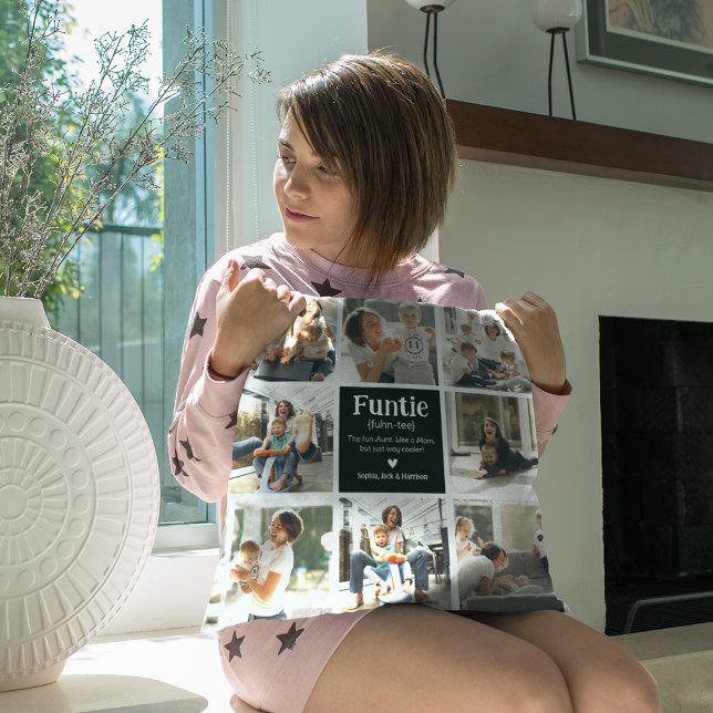 Funtie Photo Collage Definition Cute Modern Auntie Cushion (Creator Uploaded)