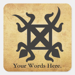 Funtunfunefu   Adinkra Symbol of unity Democracy Square Sticker