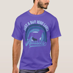 Funy Quote Just A Boy Who Loves An Aussie Blue 80s T-Shirt