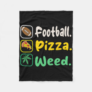 Funy Tee Football Pizza Weed For Lovers Halloween Fleece Blanket