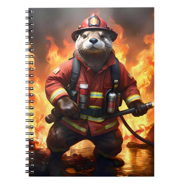 **"Fur and Flames: The Otter Fireman’s Backburning Notebook (Front)