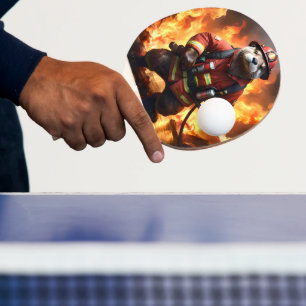 **"Fur and Flames: The Otter Fireman’s Backburning Ping Pong Paddle