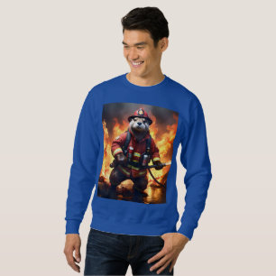 **"Fur and Flames: The Otter Fireman’s Backburning Sweatshirt
