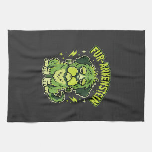 Fur-Ankenstein Funny Frankenstein Dog Halloween Tea Towel