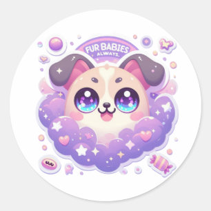 Fur Babies Always Cute Kawaii Puppy Craft Sticker
