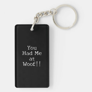 Fur Baby Dog Lover Simple Outline Design Key Ring