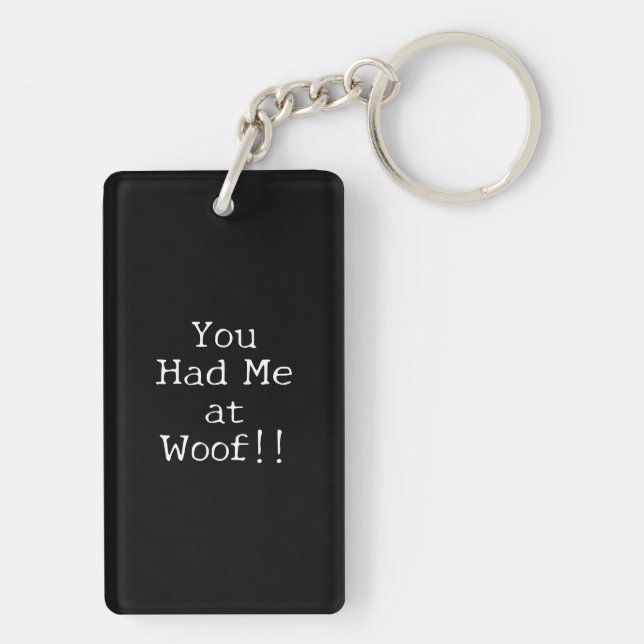 Fur Baby Dog Lover Simple Outline Design Key Ring (Back)