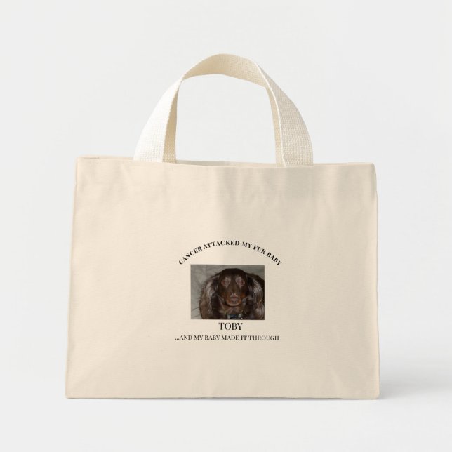 Fur Baby Survivor Strength Graphic Mini Tote Bag (Front)
