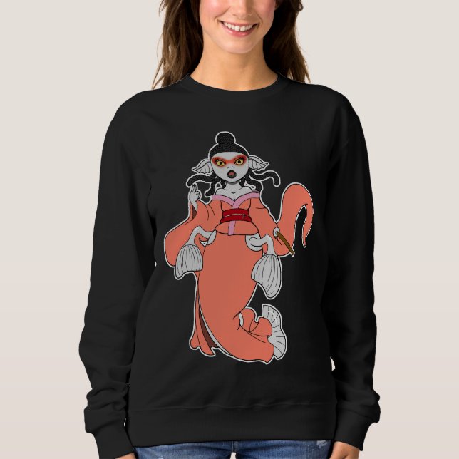 Fur Chibi White Koi Fish Sweatshirt (Front)