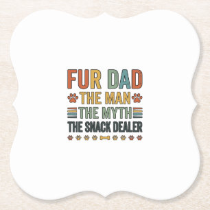 Fur Dad The Snack Dealer Vintage Dog Lover Shirt_1 Paper Coaster