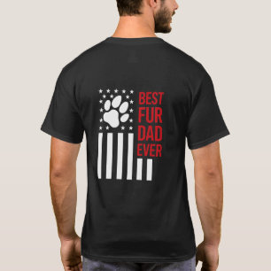 Fur Dad USA American Flag Funny Dog Cat Lover T-Shirt