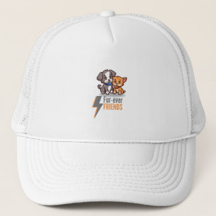 Fur-ever Friends – Cute Dog & Cat Besties Tee Trucker Hat