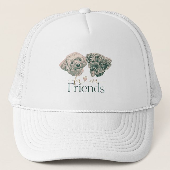 Fur-ever Friends Cute Dogs Trucker Hat (Front)