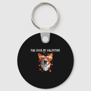 Fur-ever my valentine cute corgi paws for dog love key ring