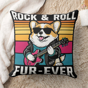 Fur-Ever Rock & Roll With A Rockin Corgi Cushion