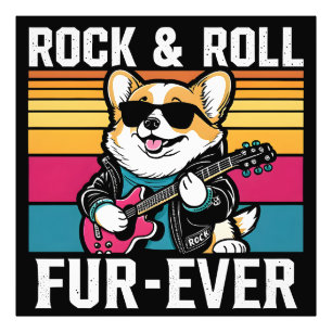 Fur-Ever Rock & Roll With A Rockin Corgi Photo Print