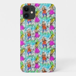 Fur Fabric Texture Pink Spots Pattern iPhone 11 Case