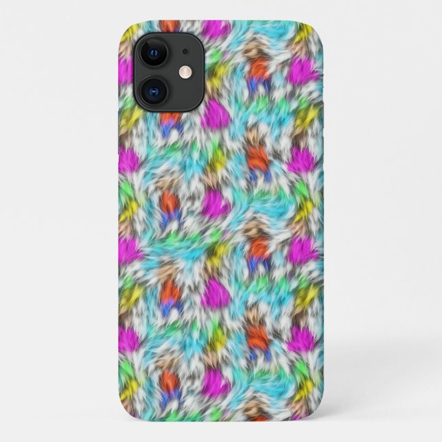 Fur Fabric Texture Pink Spots Pattern Case-Mate iPhone Case (Back)