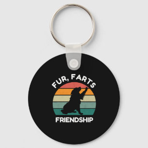 Fur, Farts, Friendship - Funny Dog Lover Retro Key Ring