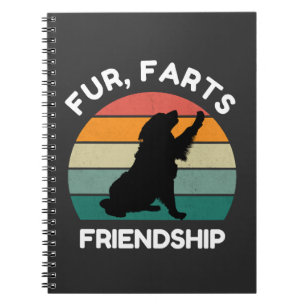 Fur, Farts, Friendship - Funny Dog Lover Retro Notebook