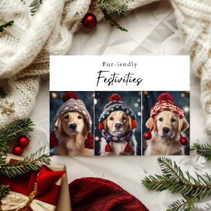 Fur-iendly Festivities Dog Christmas Photo Collage Holiday Card