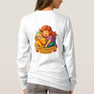 Fur Lies Love Rises Cute Lady and Puppy Cartoon 3D T-Shirt