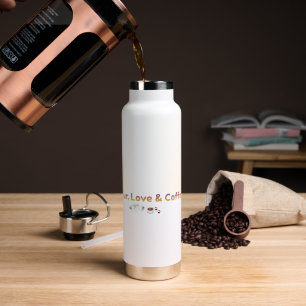 Fur Love & Coffee Cute Pet Lover Water Bottle